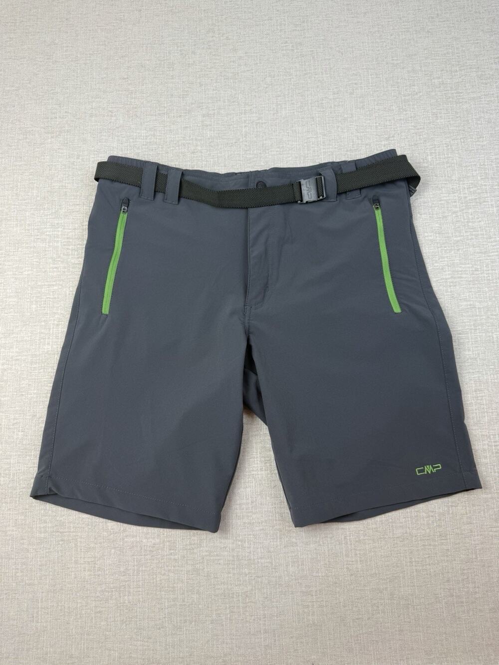 CMP Campagnolo Men’s Hiking Shorts Gray Belted Stretch Zip Pockets Size 52
